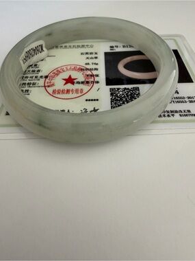 Certified Tianshan Pale Green Jade Bangle Bracelet